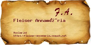 Fleiser Annamária névjegykártya